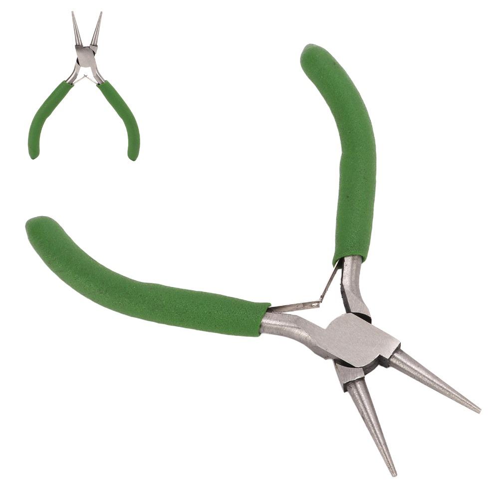 Green Jewelry Pliers Nonslip Handle Wire Looping Pliers Round Nose Pliers Precise Wire Looping