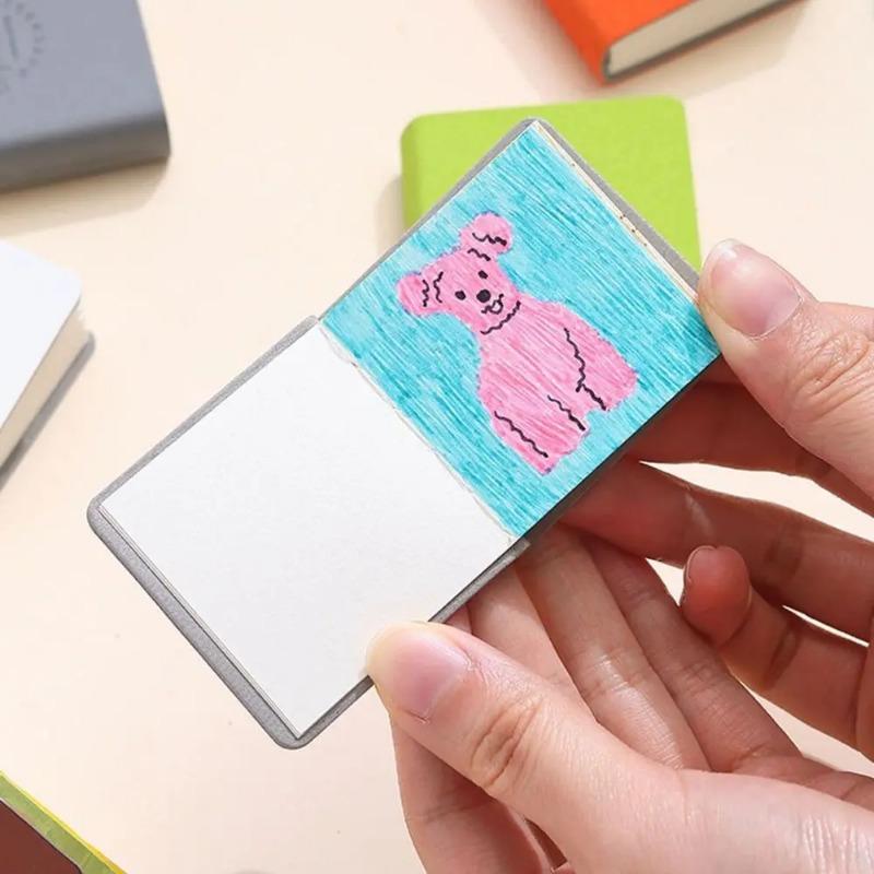 3Pcs Thick Drawing Paper Mini Drawing Book Compact PU Leather Cover Miniature Sketchbook Unlined No Bleed Extra Small Notepads