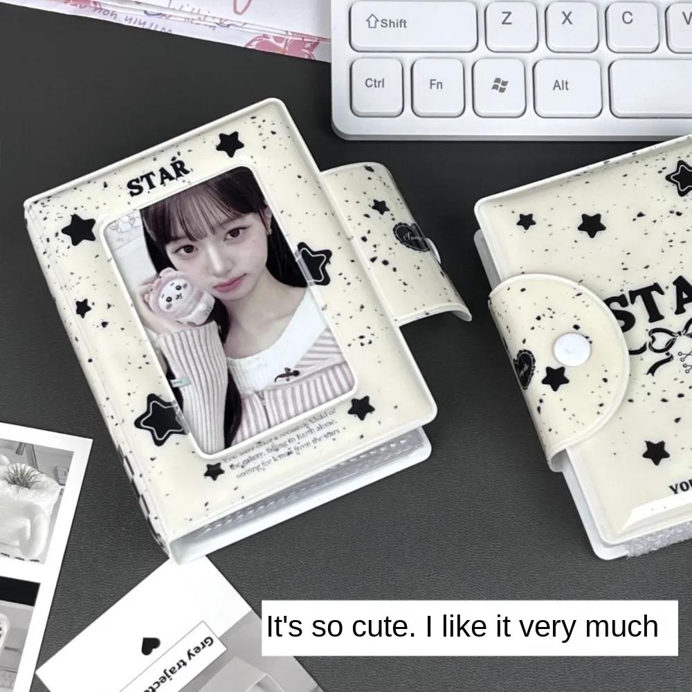 Cute Love Bow Card Album PVC with 16 Internal Pages Idol Card Collect Book Collectible Card Album 3 Inch Mini Photocard Binder