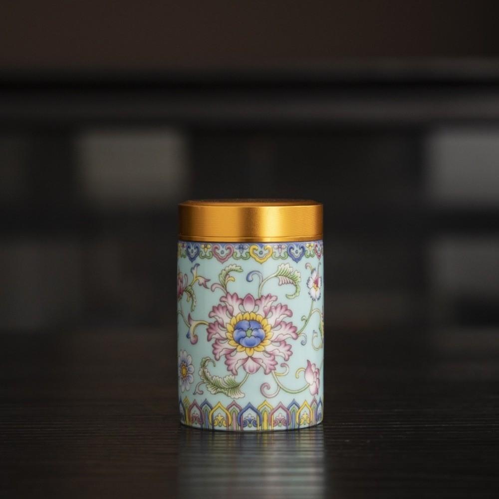 Mini Tea Packaging Box Flower Green Tea Canister Empty Tea Tin Can  Loose Leaf Tea Storage