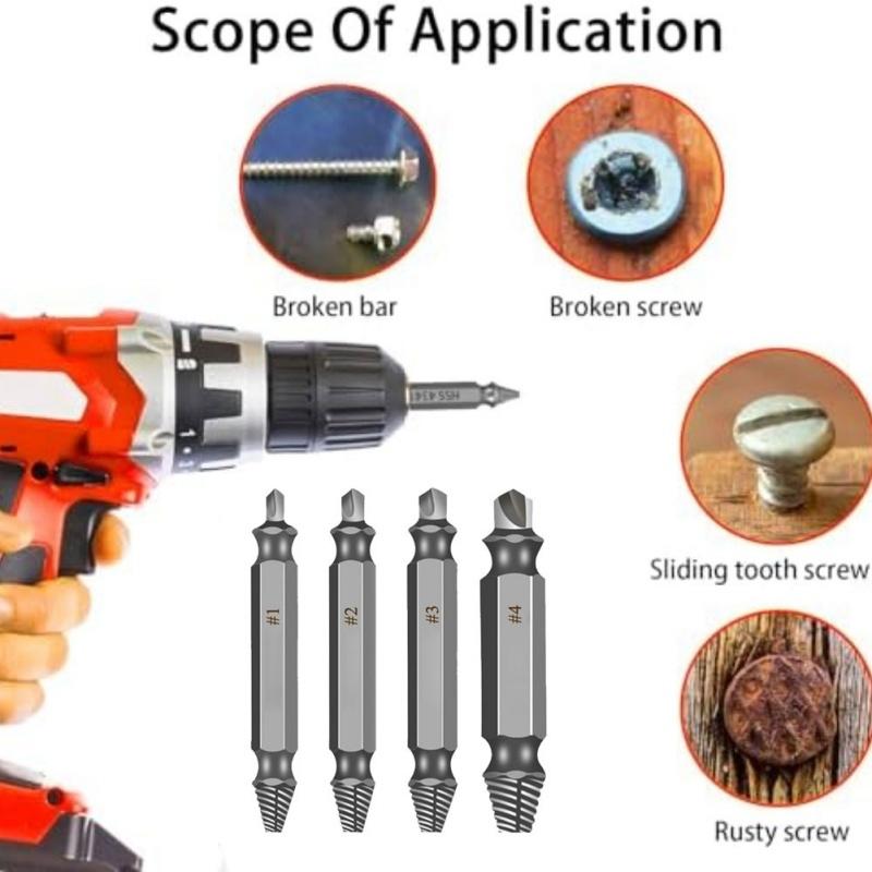 4/6Pcs Damaged Screw Extractor Drill Bit Set High Speed Steel Stripped Broken Bolt Remover Easy Out Demolition Repair Tool Kit Convenient