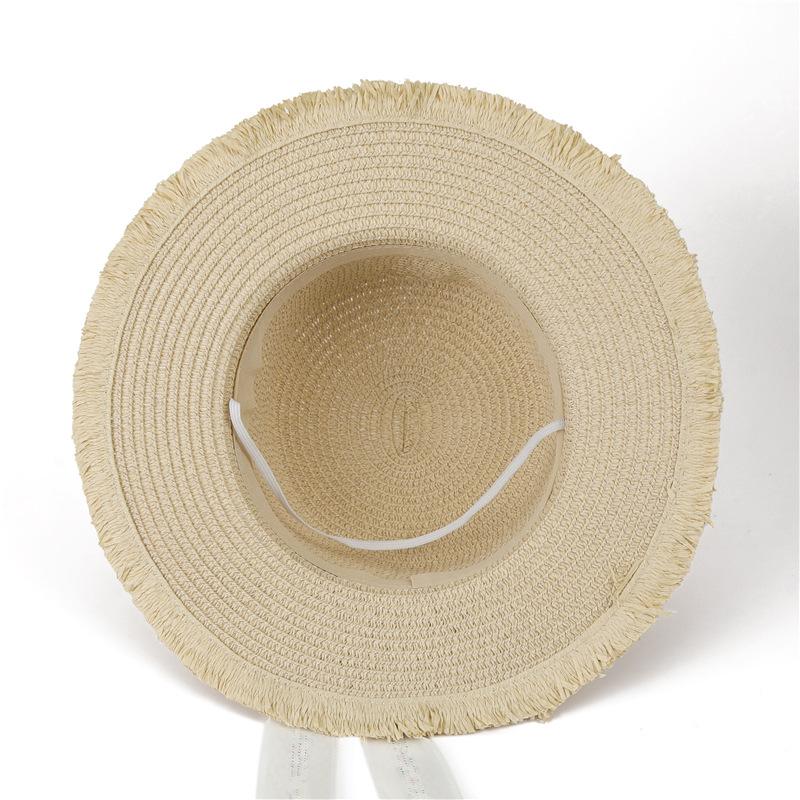 Embroidered Lace Straw Hat Women'S Summer Straw Woven Large Edge Sun Protection Hat Outdoor Travel Visor Seaside Beach Hat