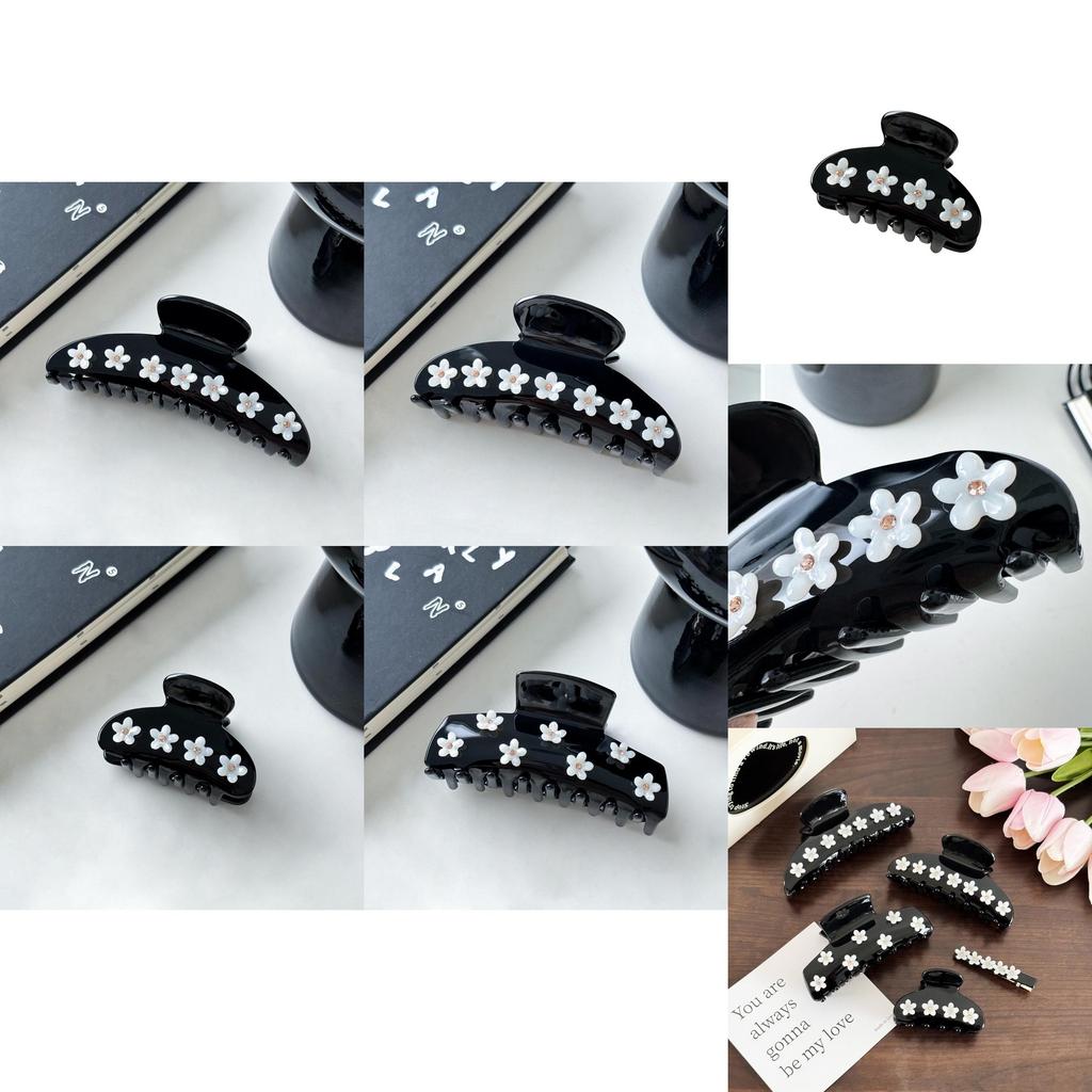 Luxurious Oversized Flower Hair Claw Charming Acetate Rhinestone Grab Clip For Women