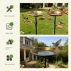 Metal Bird Bath for Outside 5 Pronged Base Birdbath with Stake Vintage Freestanding Feeder Bowl for Garden Patio Yard Lawn Decor