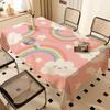 Cloud Rainbow Cartoon Waterproof Rectangle Tablecloth Fiesta Home Decor Dining Room Decor Reusable Table Cover Party Supplies
