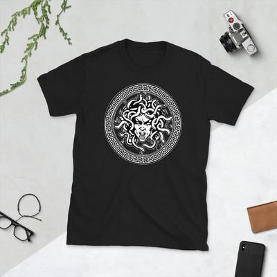 MEDUSA ALTE GRIECHISCHE MYTHOLOGIE TOLLES GRAFISCHES Unisex-T-Shirt mit kurzen Ärmeln