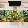 Boho Tropical Foliage Gaming Mousepad Colorful Potted Flora Deskmat NonSlip Rubber Stitched Edge Pad For Home Pc Gaming Lovers