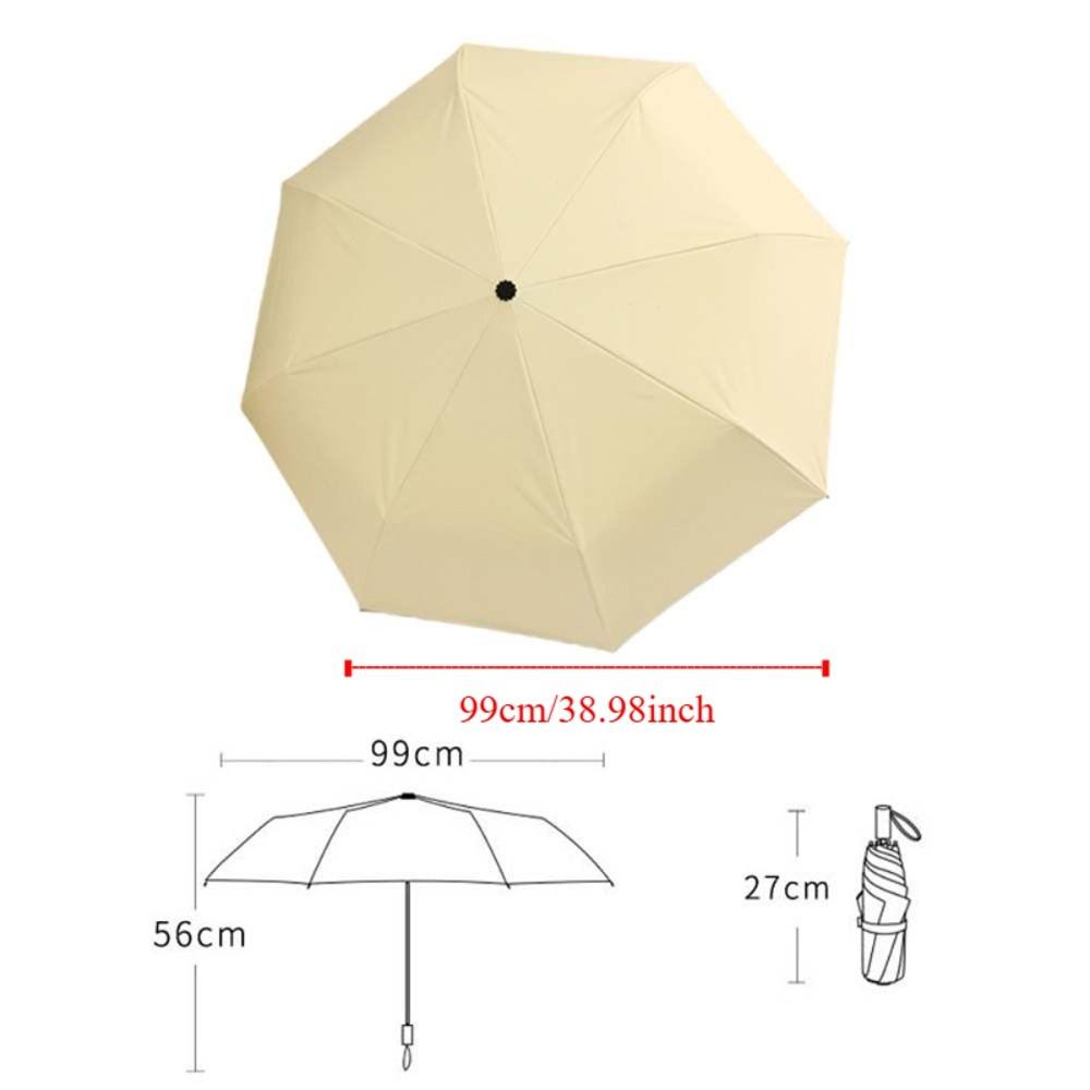 Solid Color Sunscreen Umbrella Wooden Handle Folding Sun Umbrella Rain Umbrella  Outdoor
