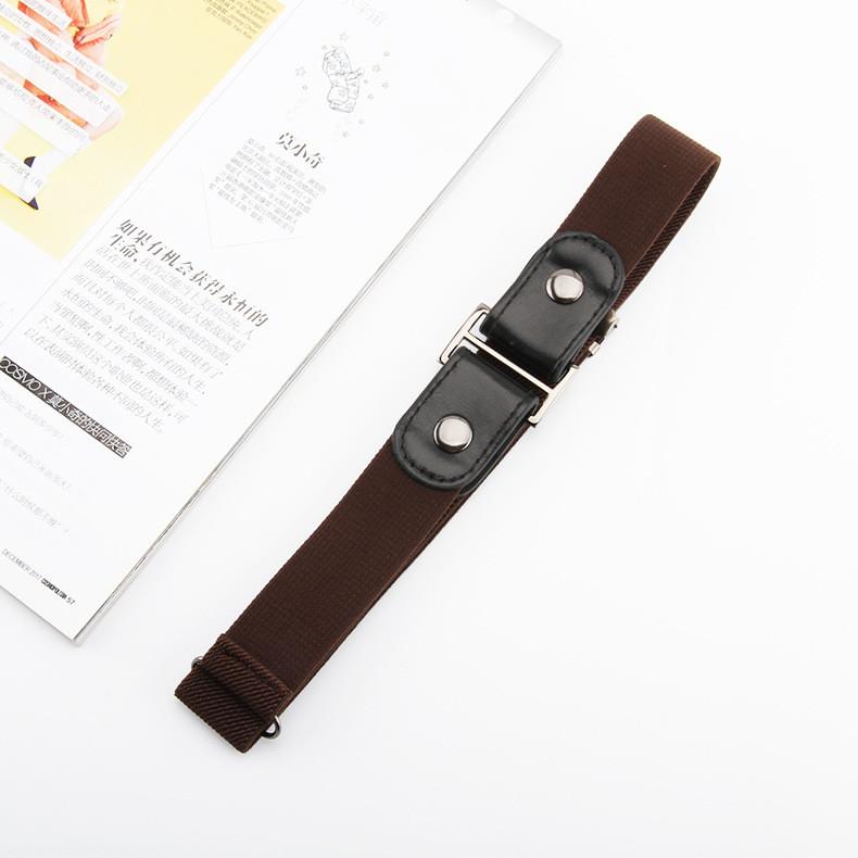 Elastischer Ledergürtel für Damen und Herren mit Druckknopf und verstellbarer Länge für Freizeitkleidung