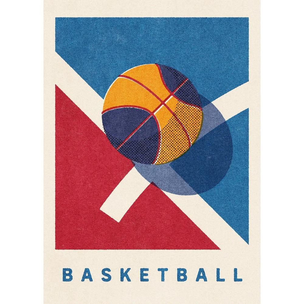 Palloni Sportivi Divertenti Giochi Estivi Poster Stampa Pallone da Rugby Pallacanestro Pittura su Tela per Cameretta Bambini Quadri da Parete Decorazione Camera da Letto Ragazzi