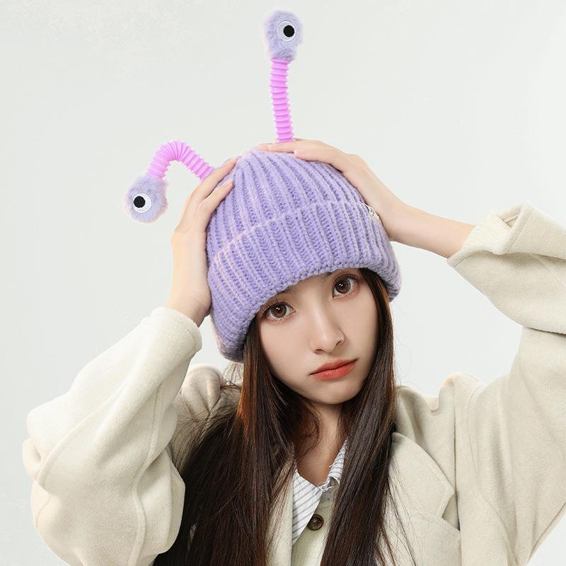 Parent-child Children's Wool Hat Cute Cartoon Funny Luminous Tentacles Autumn and Winter Boys and Girls Warm Knitted Hat