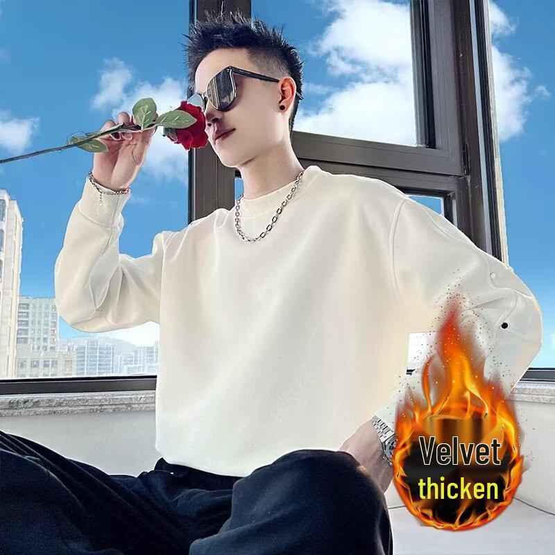 Cross Trendy Men's Autumn Sweatshirt - Versatile, Loose-Fit, Fashionable Long Sleeve Round Neck