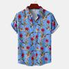 Sommer-Blumenprint-Design, Kurzärmeliges Strandurlaubshemd im europäischen und amerikanischen Stil für Herren