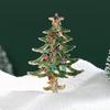 Weihnachts Strass Weihnachtsbaum Broschen für Damen Unisex Emaille Botanische Anstecknadeln Event Party Dekoration Kleider Accessoires