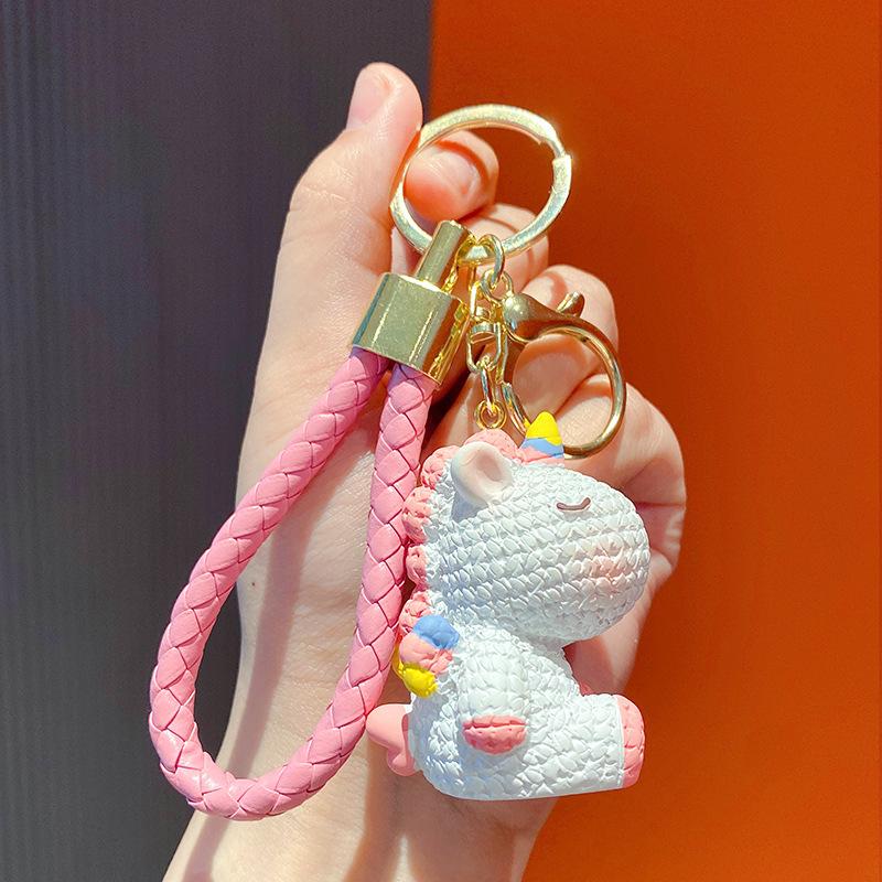 Trendy Bulldog Resin Keychain: Cute Puppy Pendant for Cars & Backpacks, Perfect Gift