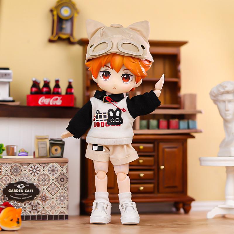 Ob11 Doll Clothing Cool Cat Rabbit Sweater Coat Doll Shorts Hat For Nendoroids, Molly, Ufdoll, Gsc Body, Ymy, 1/12bjd Doll