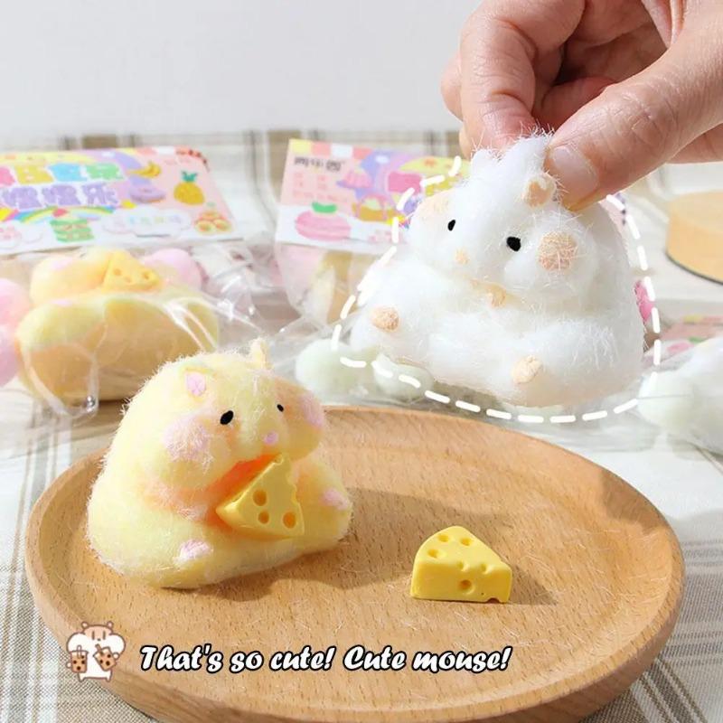 Cartoon Mouse Cute Hamster Waffles Paws Squeeze Toy Silicone Decompression Stress Relief Toy For Kids Gift Toys