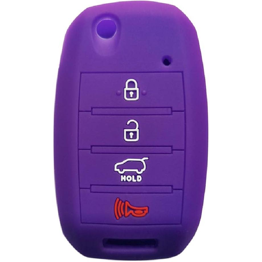 Coolbestda Gumowa Osłona Etui na Kluczyk Składany 4 Przyciski z Systemem Keyless Entry Osłona Uchwyt do 2016 2017 2018 2019 Kia Optima Soul Sorento Sportage