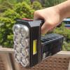 Torcia elettrica ricaricabile USB/solare a 8 LED Torcia tattica a batteria con faretto a lunga portata impermeabile multifunzione per esterni