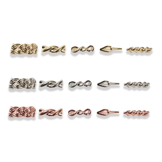 20 st Nagelkonstdekor Utsökt Form DIY Hög Hållbarhet Delikat Glans Guld Silver Twistkedja Ornament Skönhetstillbehör