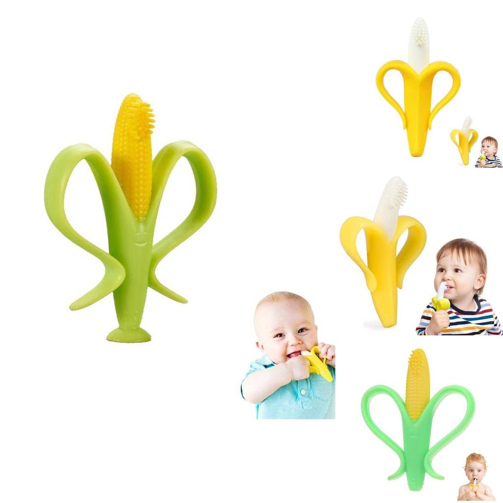 Unique Baby Silicone Teether Set With Colorful Corn And Banana Designs For Infants