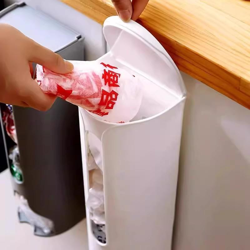 Dispenser Porta Sacchetti di Plastica da Parete Grande Capacità Estraibile Organizer per Sacchetti della Spesa per Armadietto della Cucina Stoccaggio Domestico