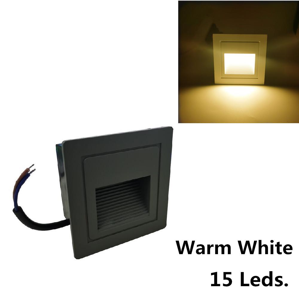LED Deck Step Light 15Leds IP65 Waterproof Underground Lamp Recessed Stair Paitio ground Floor Garden Landscape Wall Outdoor Dark Grey WW