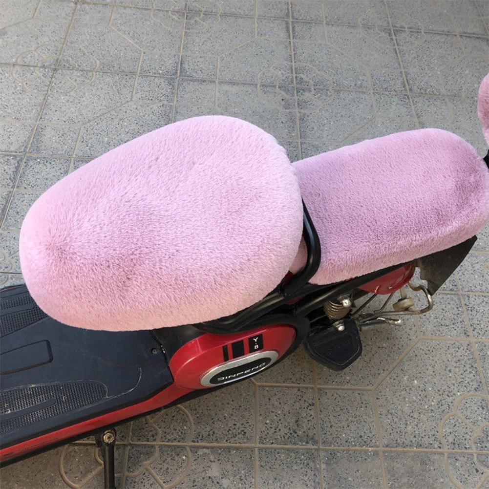 Plush Electric Bicycle Seat Cushion Cover Motorcycle Saddle Soft Seat Covers Cycling Cushion Saddle Comfortable Winter Pad