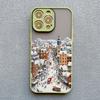 The City Winter Street Snow Scene Phone Case For iphone 13 12 Mini 11 Pro Max 17 16 15 14 Pro Max Plus XR XS X Back Covers