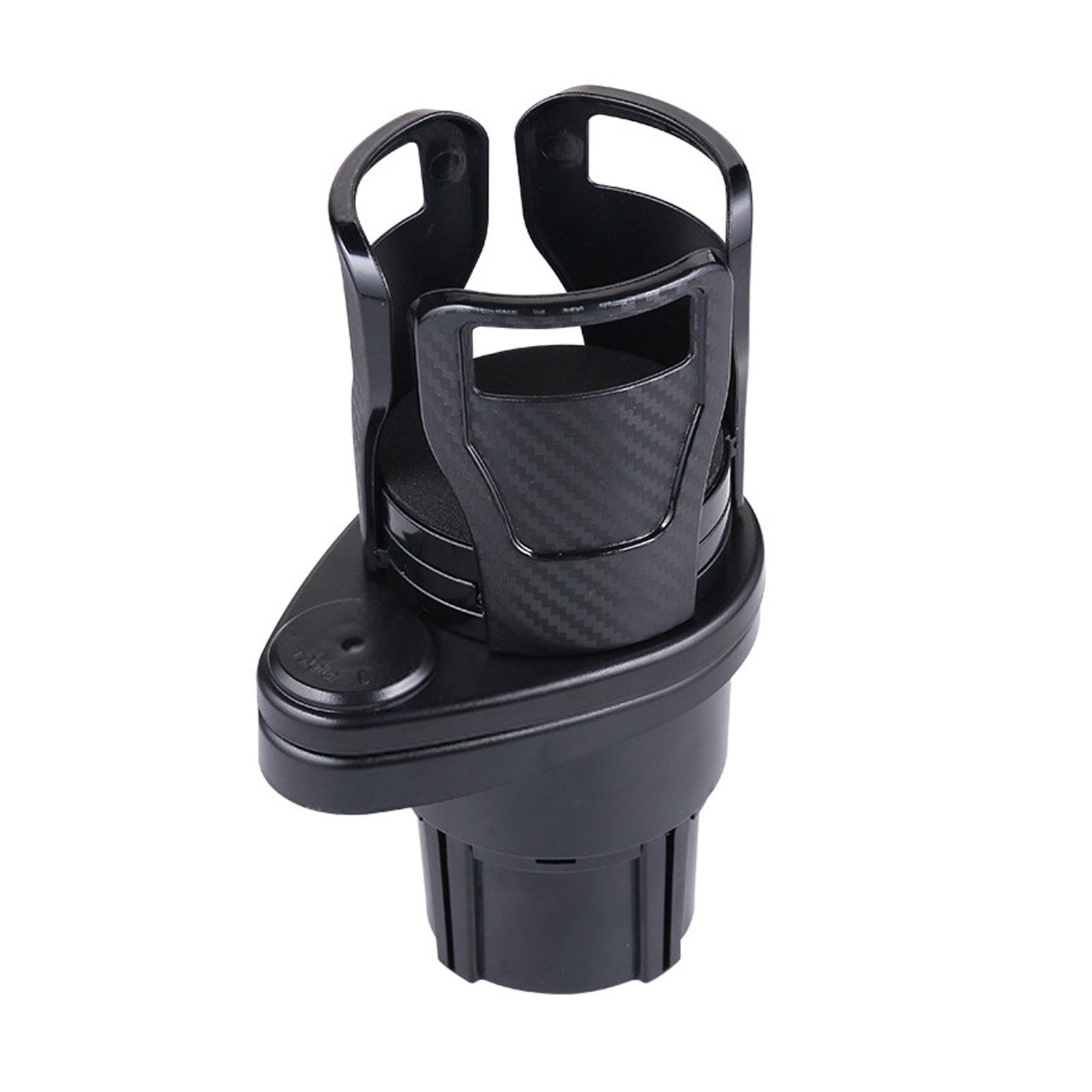 

Автомобильный подстаканник 2-в-1 Автомобильный многофункциональный держатель для напитков Обновление из углеродного волокна Основание подстаканника Выдвижной чёрный