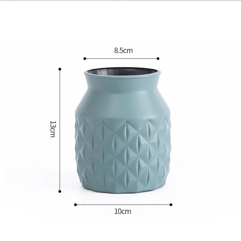 Simple Plastic Vase New Creative Nordic Style Dry and Wet Flower Arrangement Container Imitation Ceramic Succulent Flower Pot