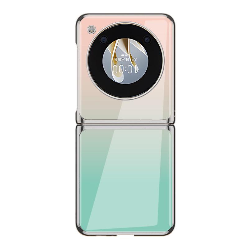 Nubia Flip Case: Galvanisierte Glasabdeckung mit Farbverlauf – kreatives, wortloses Design