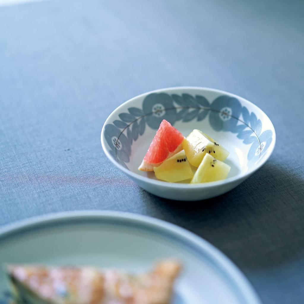 Aito Blue Flower Dish Set Set Mino Microwave and Dishwasher Made In Product Number 113501 "Blossom" (Pair) - 4-Piece (Blue/Gray) - Ware, Safe, Japan,