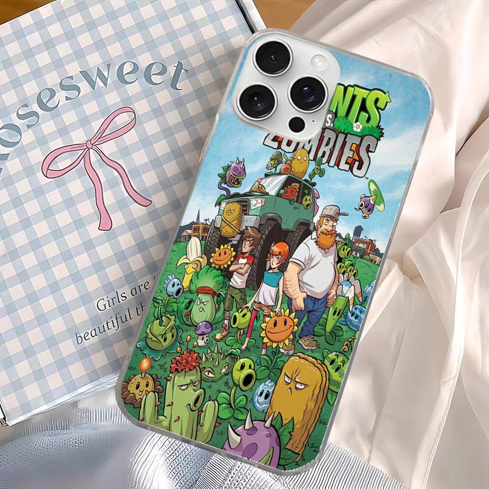 Plants Vs Game Z-Zombies Phone Case For IPhone 11 12 13 14 15 16 17 Plus Pro Max Satin Laser Glossy Cover
