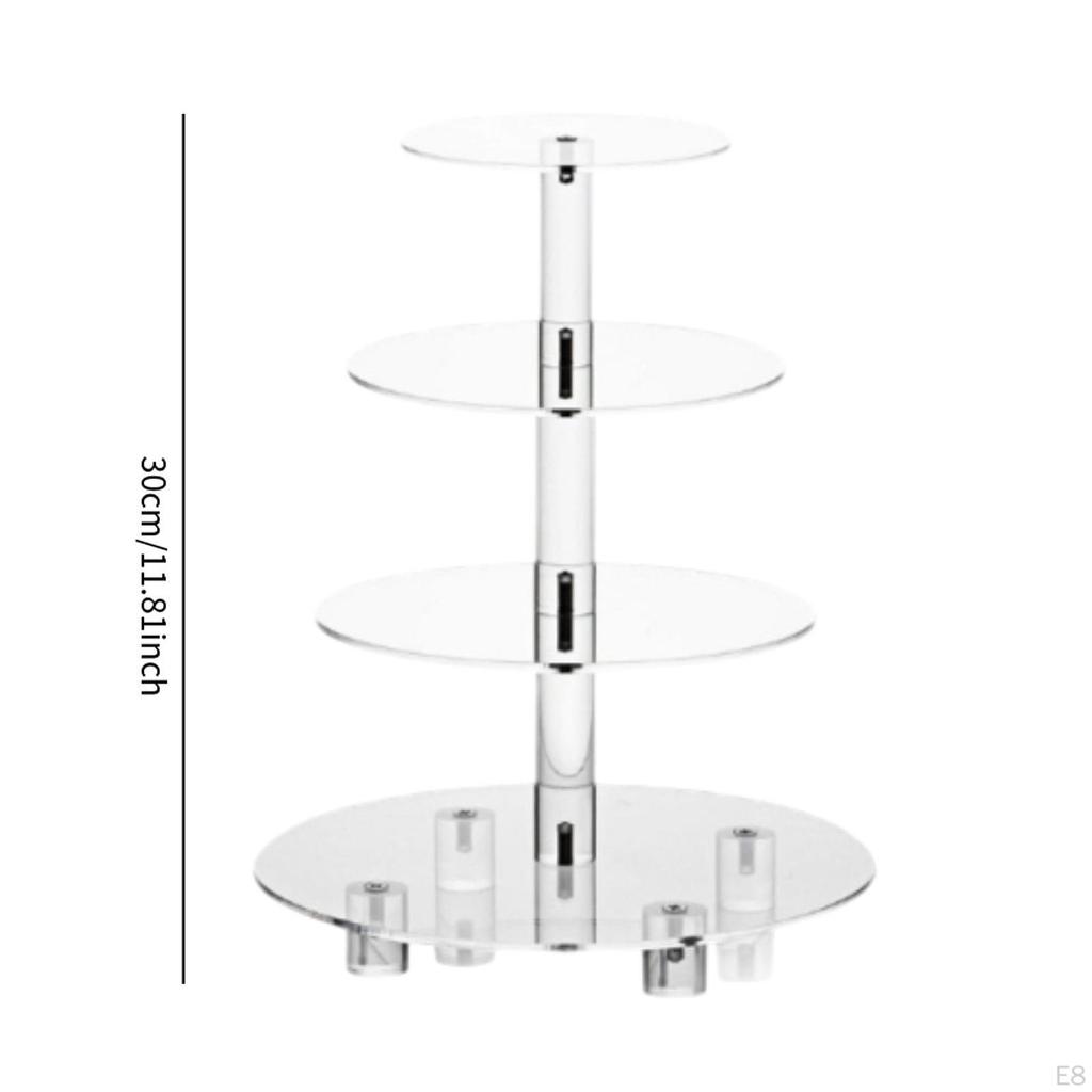 Acrylic Cupcake Stand Clear Holder Serving Tray Decorative Platter for Party