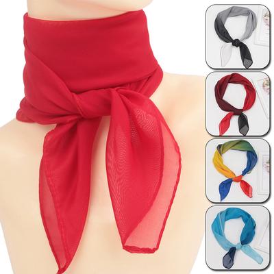Bufanda de gasa de Color liso para mujer, pañuelo cuadrado con cuello para cabeza, chales para mujer, bandas para lazos para el cabello, pañuelo para el cuello, moda de verano