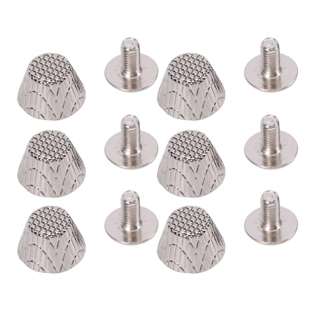 20 Set 10mm Screw Back Rivets Stud Purse Feet Nail Head Studs Metal Flat Buckle Spikes with 6mm Cross Screws for