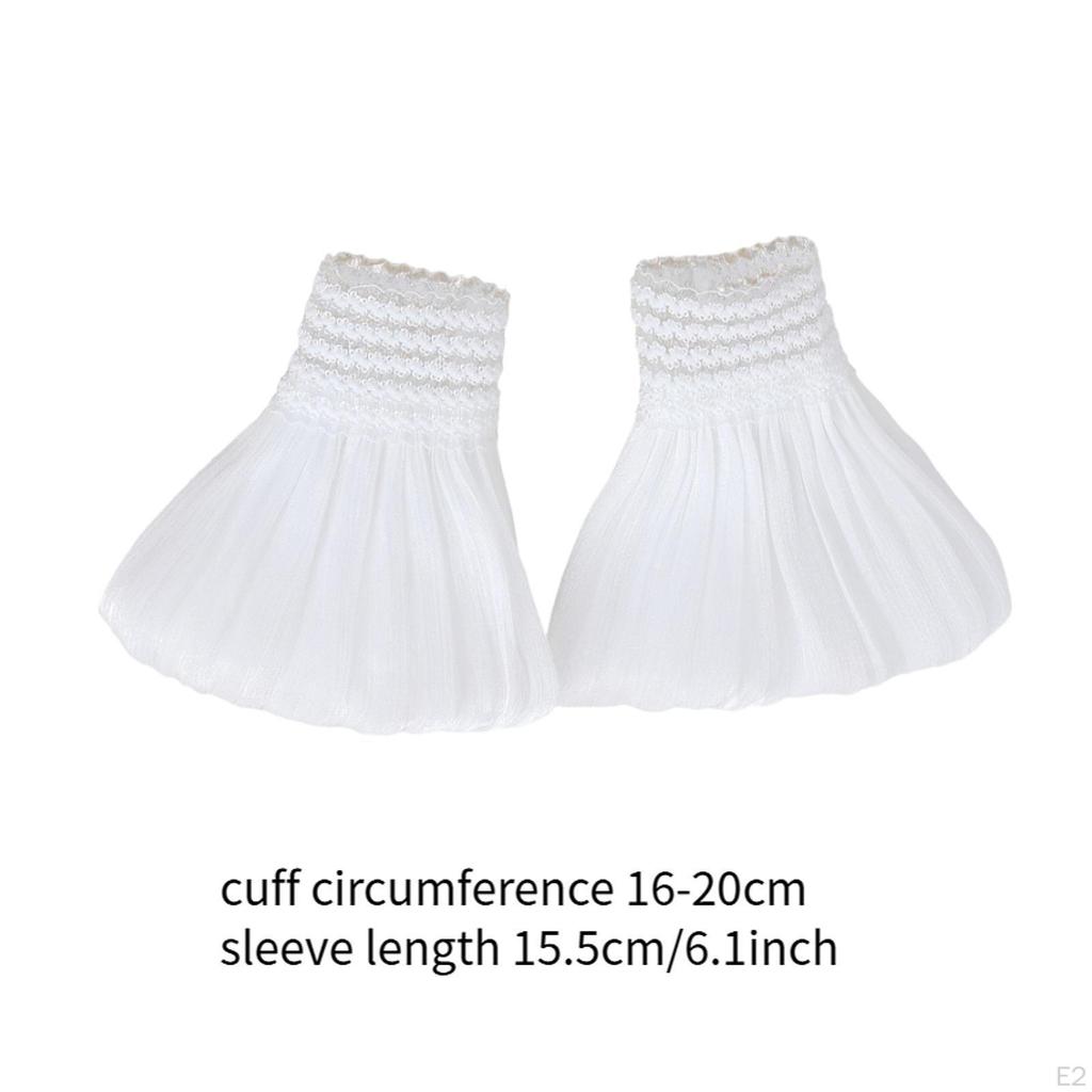 Floral Layered Lace Cuffs Washable Fashionable Breathable Comfortable 1 Pair