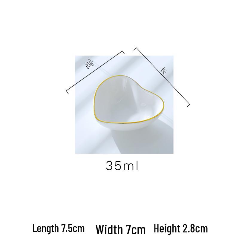 Europejski zestaw ceramicznych naczyń na przyprawy i sosy ze złotym rantem