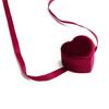 Cute Heart Shaped Jewelry Container Love Inspired Velvety Jewelry Box with Bowknot Rings Collection Case for Women