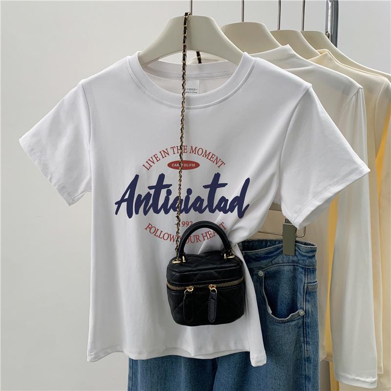 

Korean-Style Women s Summer 2024 Round Neck Slimming Print Blouse Small