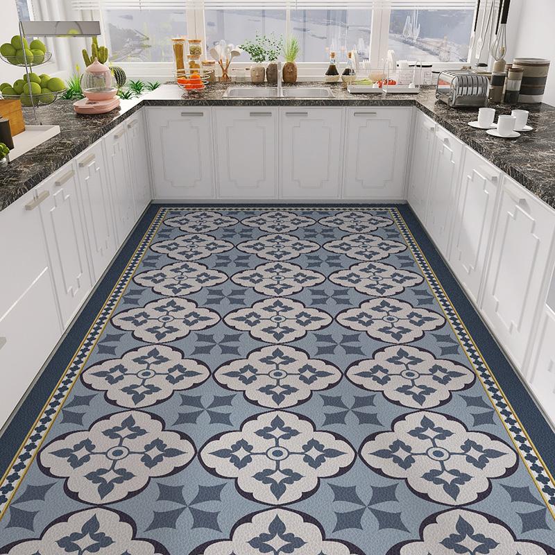 Home Kitchen Anti-oil Anti-slip Carpet PVC Leather Entrance Rugs Large Area Balcony Carpets Modern Living Room Decoration Rug