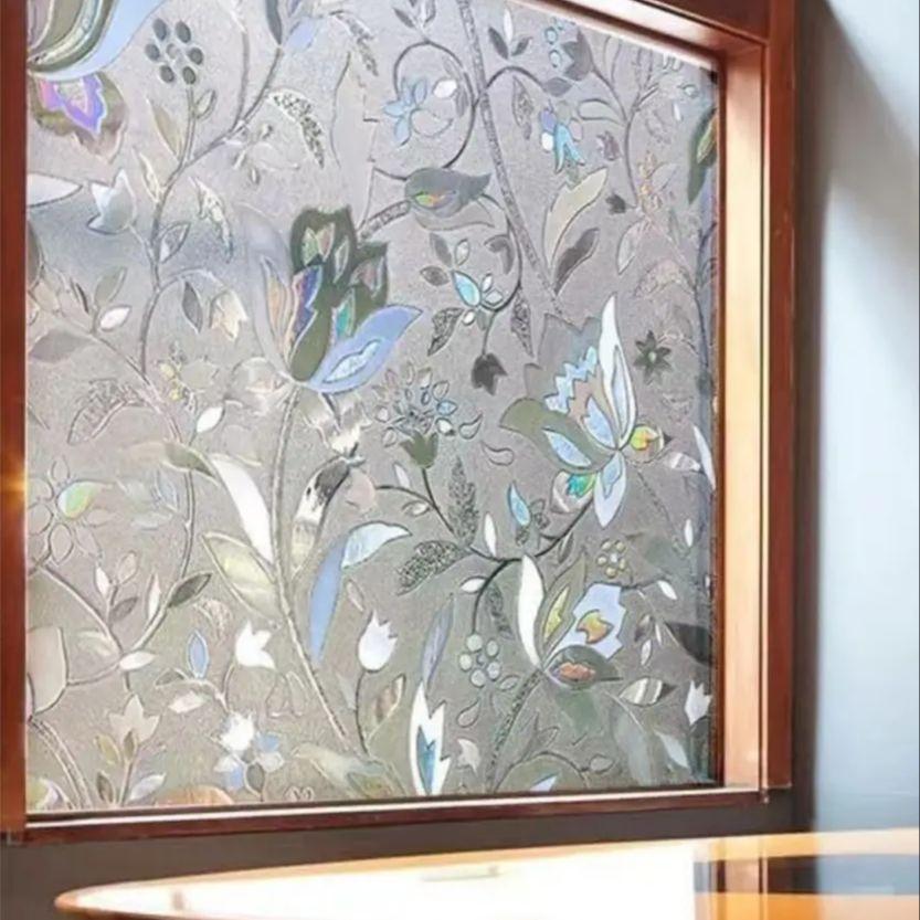 Klebefreie Milchglasfolie Tulpe Glasaufkleber Abdeckung DIY Glas Durchscheinend Undurchsichtig Aufkleber Elektrostatische Adsorption Milchglasaufkleber
