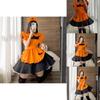 Magic Girl Role Play Dress With Pumpkin Theme For Halloween Party