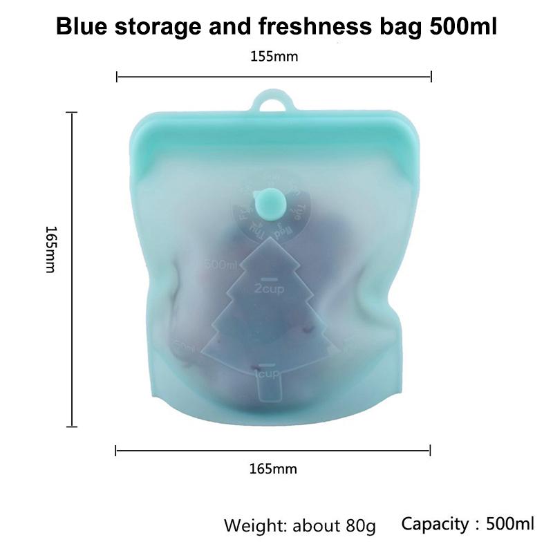 

Силиконовый пакет для хранения продуктов Многоразовый стоячий пакет на молнии Герметичные контейнеры Пакет для свежести Пакет для хранения продуктов Пленка для свежести Пакет с зиплоком 165mm