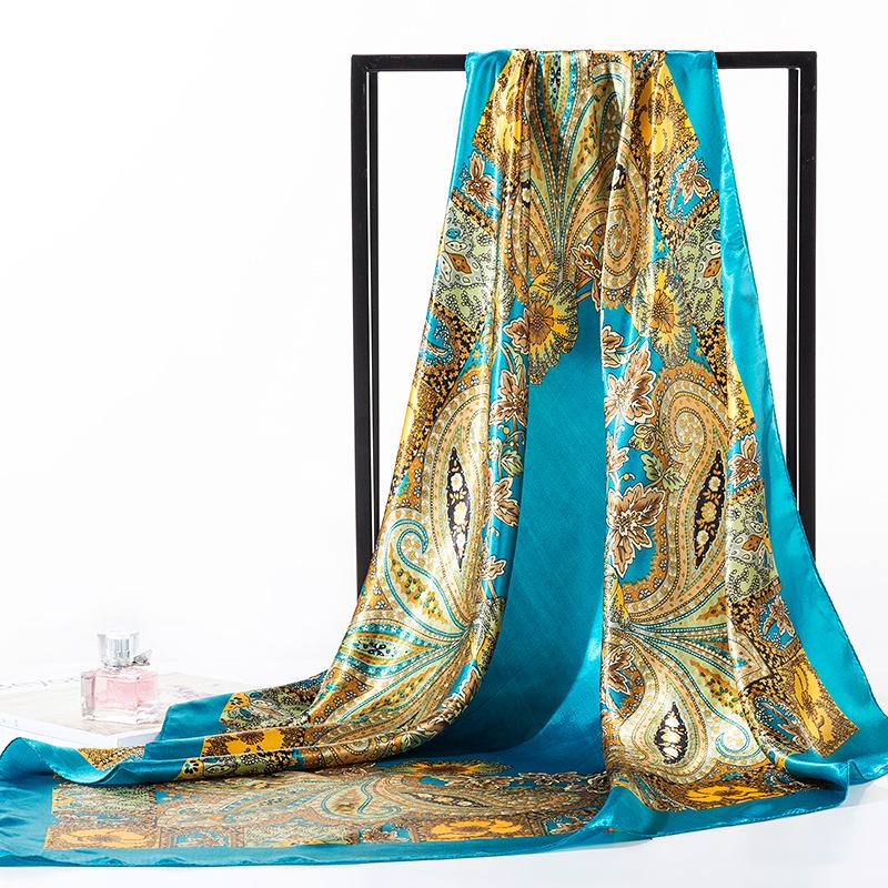 90 Large Silk Scarf for Women - Spring/Autumn Korean Style Satin Neckerchief, Mother's Day Gift