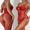 Hot Sexy Bow Open Crotch Bodystockings Women Sexy Lingerie Trending Fishnet Bodysuit Lace Underwear Erotic Garter Stockings New