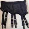 Adjustable Straps High Waist Elastic Garter Belt With Socks Clips Transparent Silky Touch Black Suspender Belt Sex Lingerie Wear