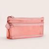 Double-Layer Large Capacity Pencil Case Portable Transparent Stationery Organizer Mesh Pen Bag School Office Stationery Bag