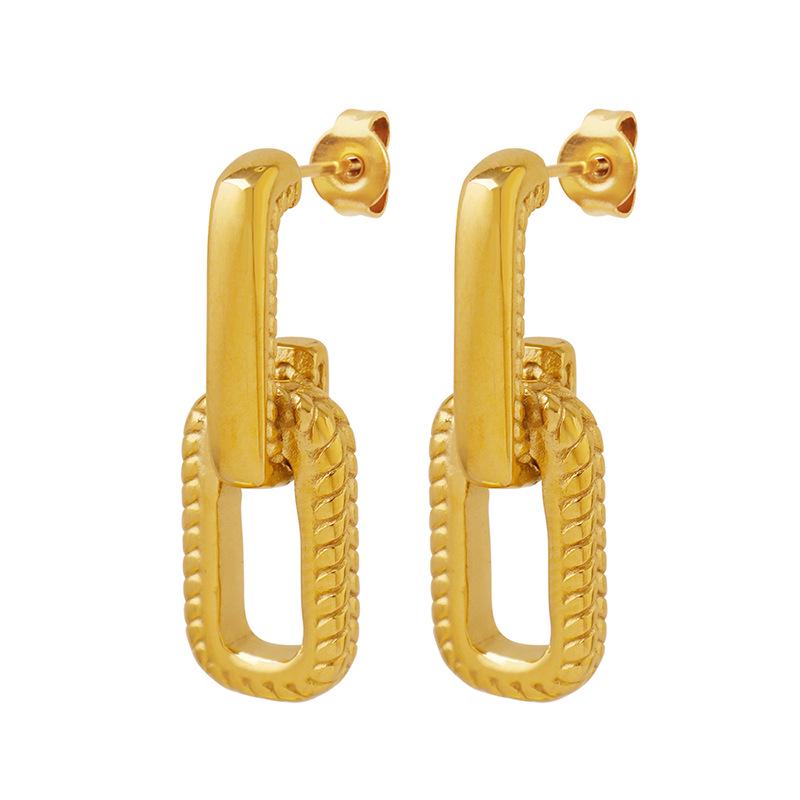 Light Luxury Geometric Gold-Plated U-Shaped Earrings